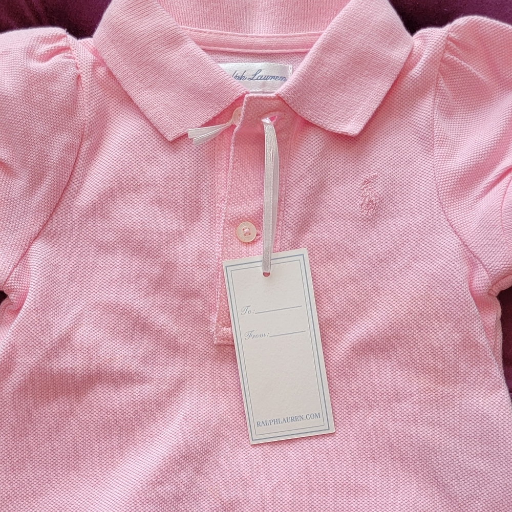 NWT Polo Classic Baby Dress Pink 9M